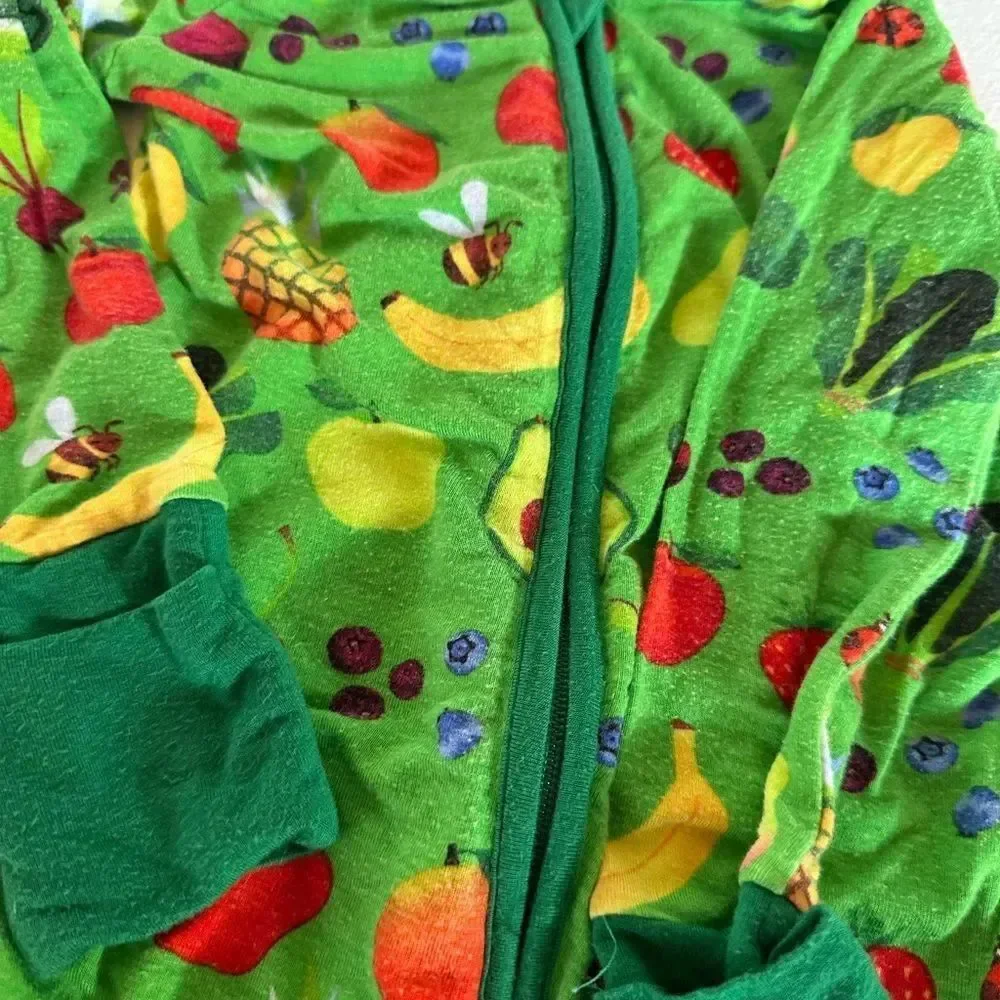 2 Little Sleepies Green and Yellow Garden & Bee Footies